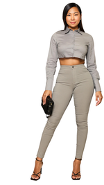 "comfortable skinny leg jeans," "ultra-stretchy jeans," "perfect fit," "follow your curves," and "effortlessly chic.